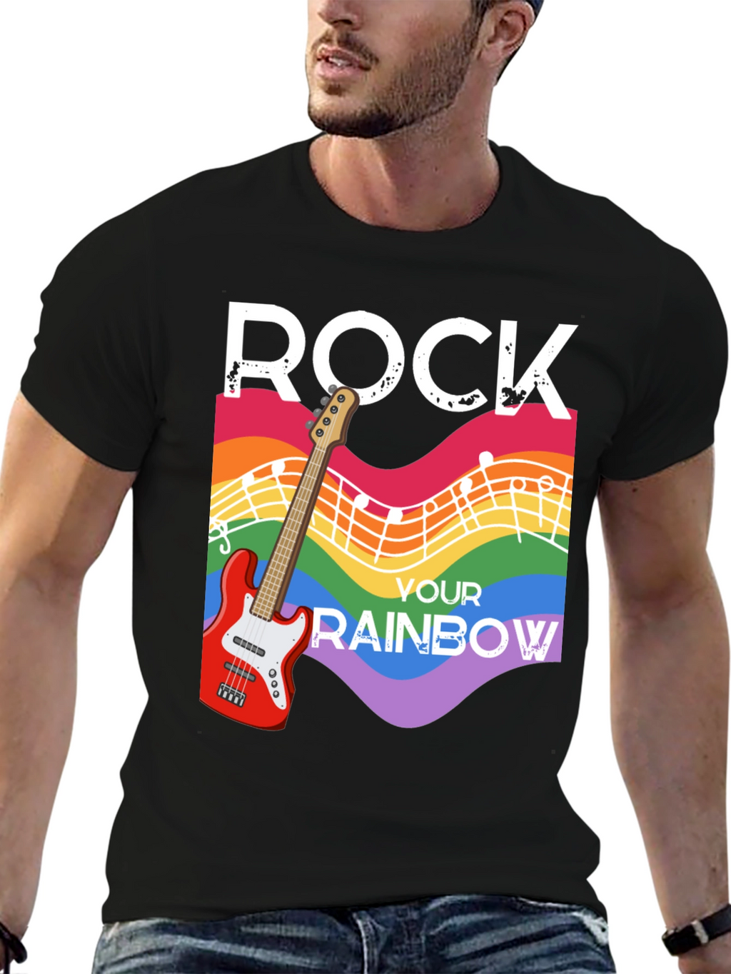 Rock Your Rainbow Guitar T-Shirt