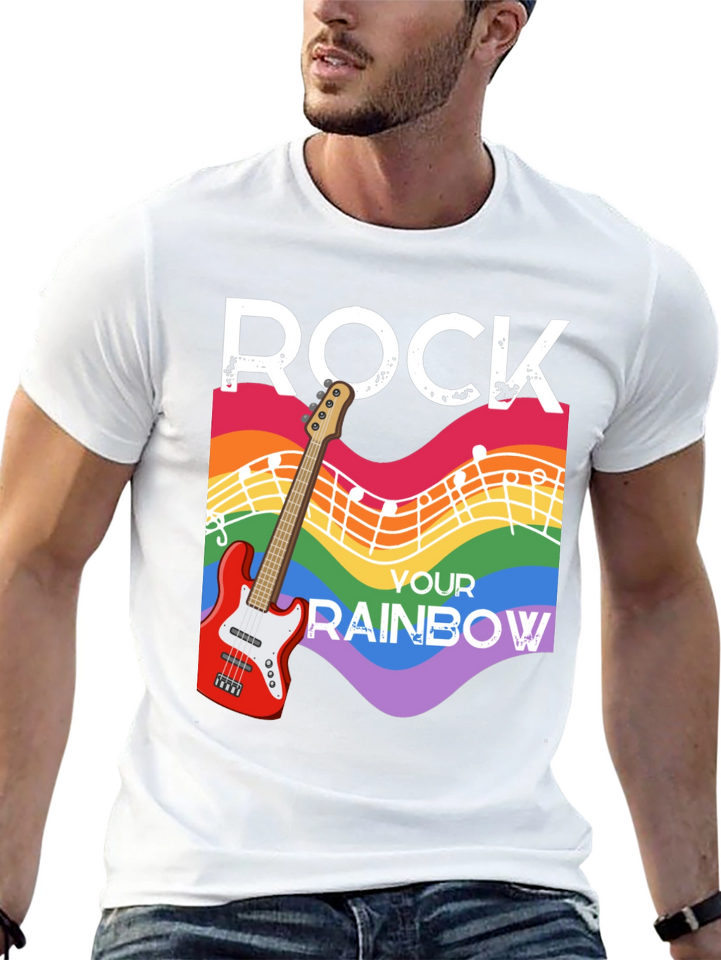 Rock Your Rainbow Guitar T-Shirt