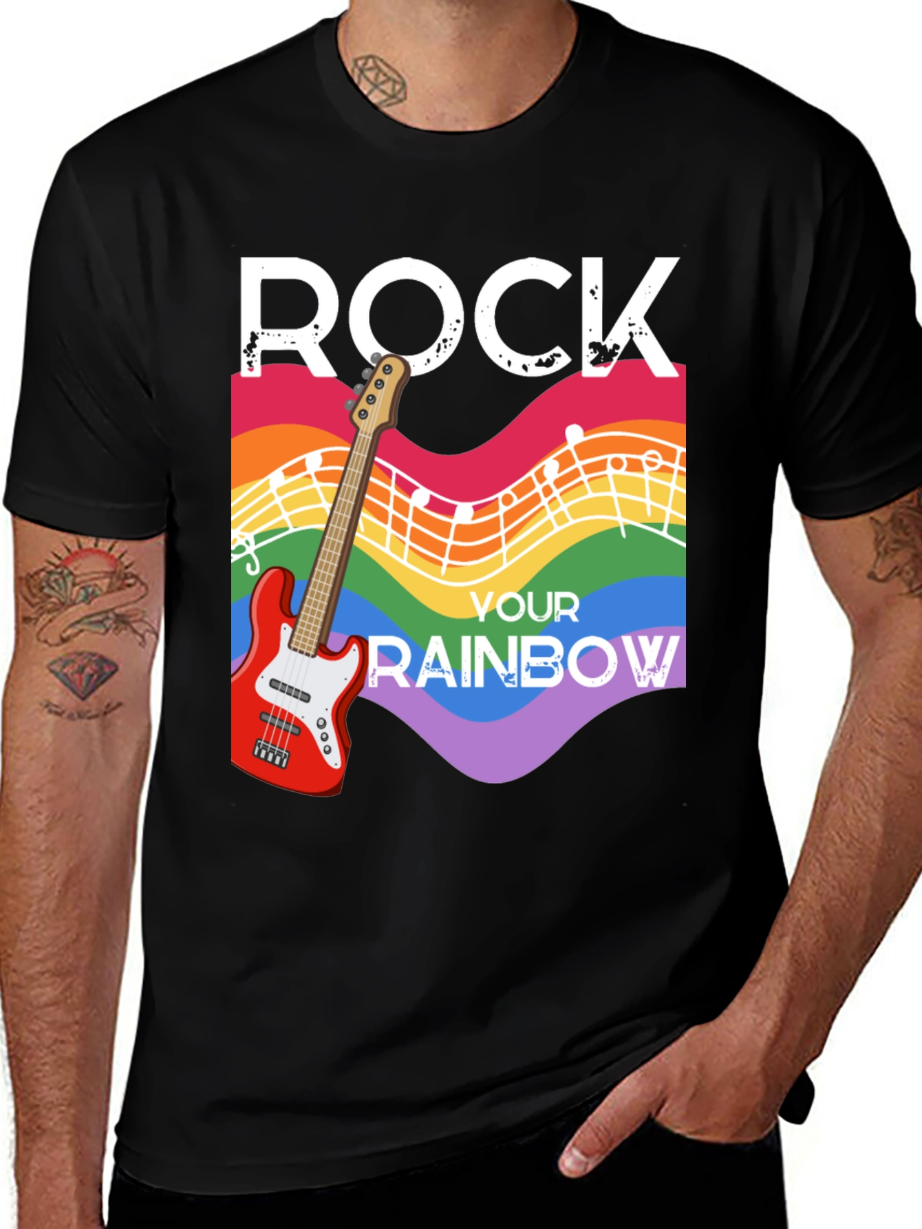 Rock Your Rainbow Guitar T-Shirt
