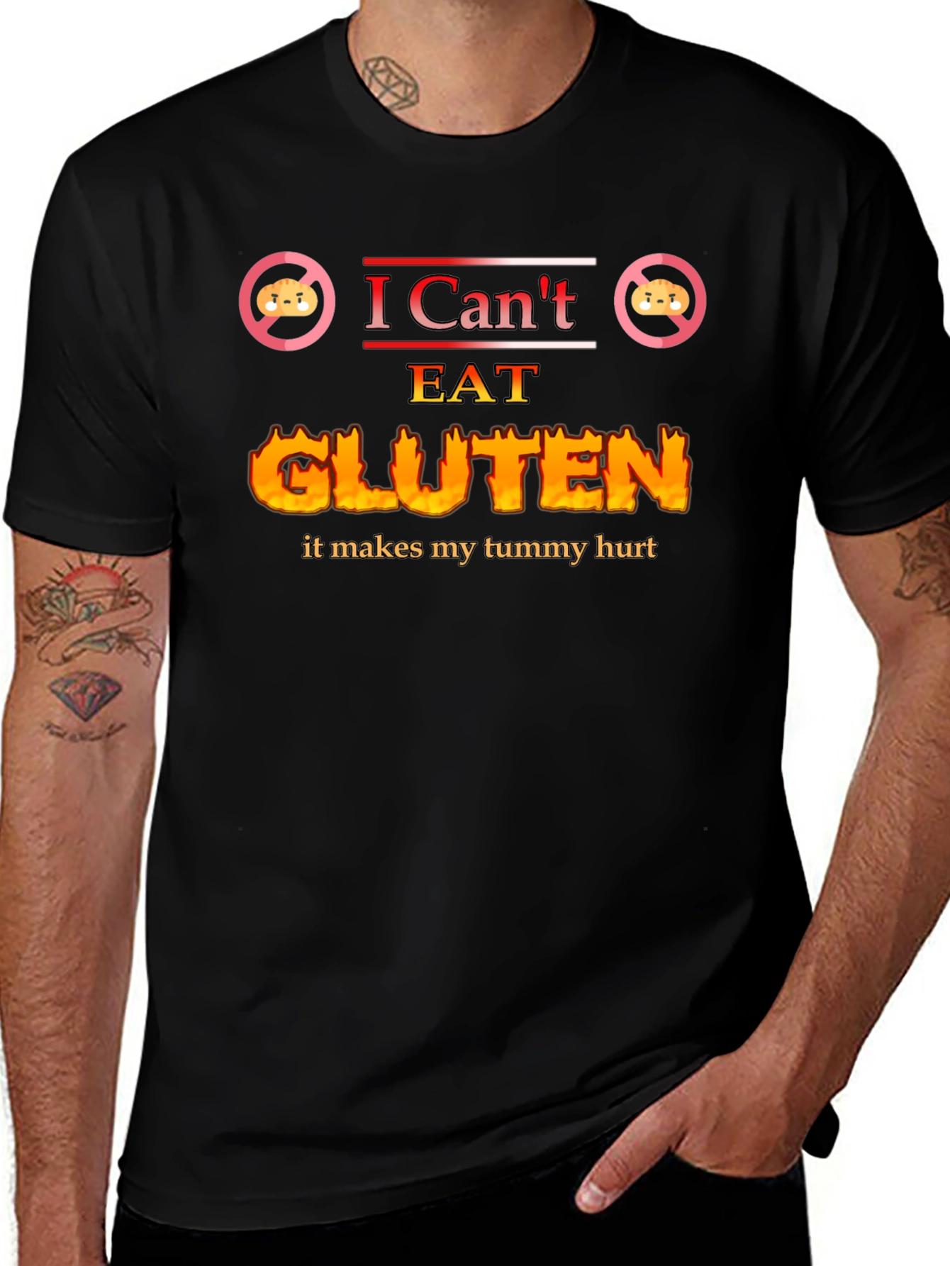 I Cant Eat Gluten T-Shirt - Funny Food Allergy Tee