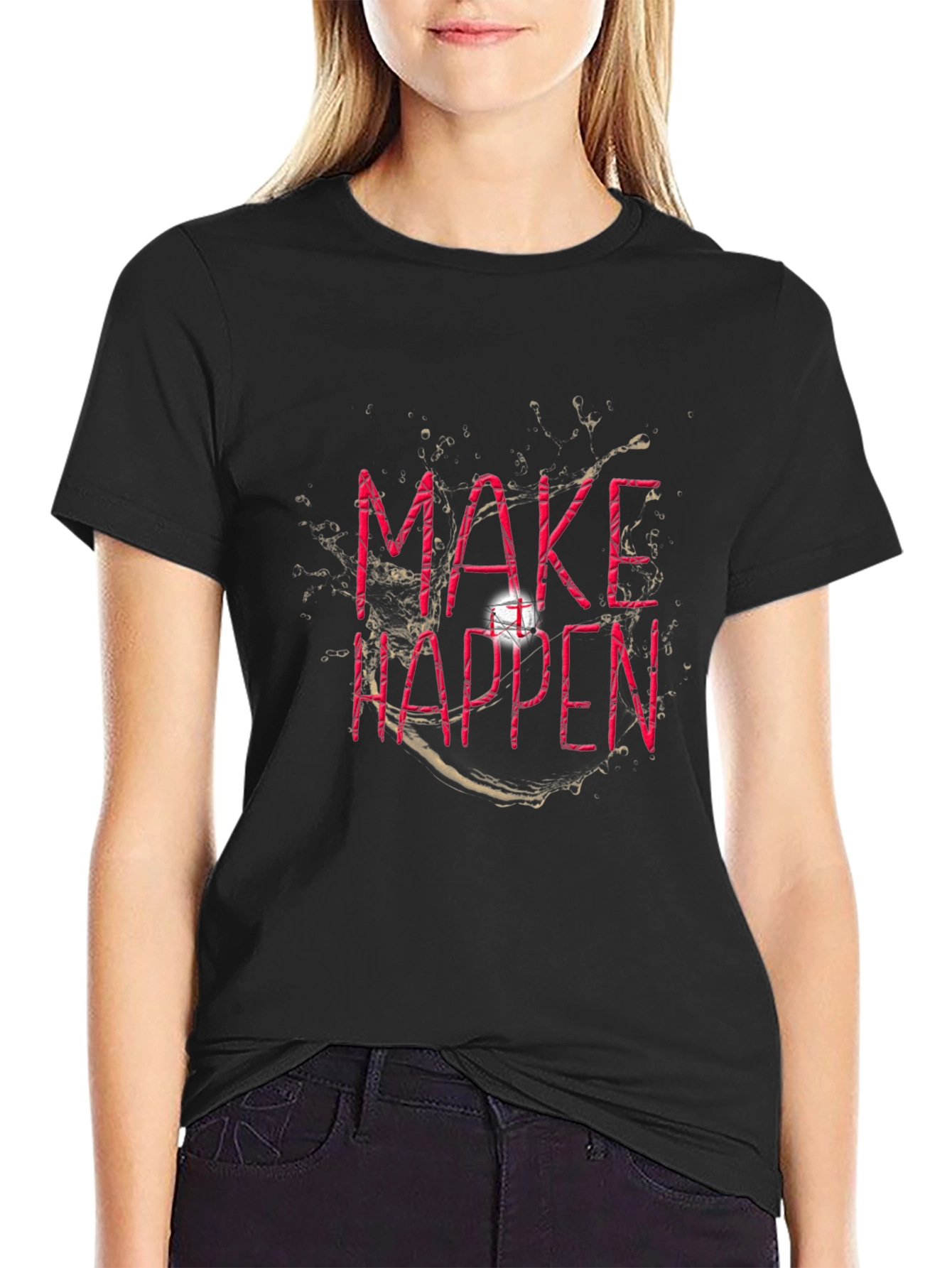 Make Happen Graphic T-Shirt - Black