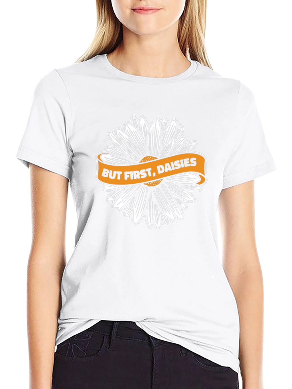 But First Daisies Black T-Shirt