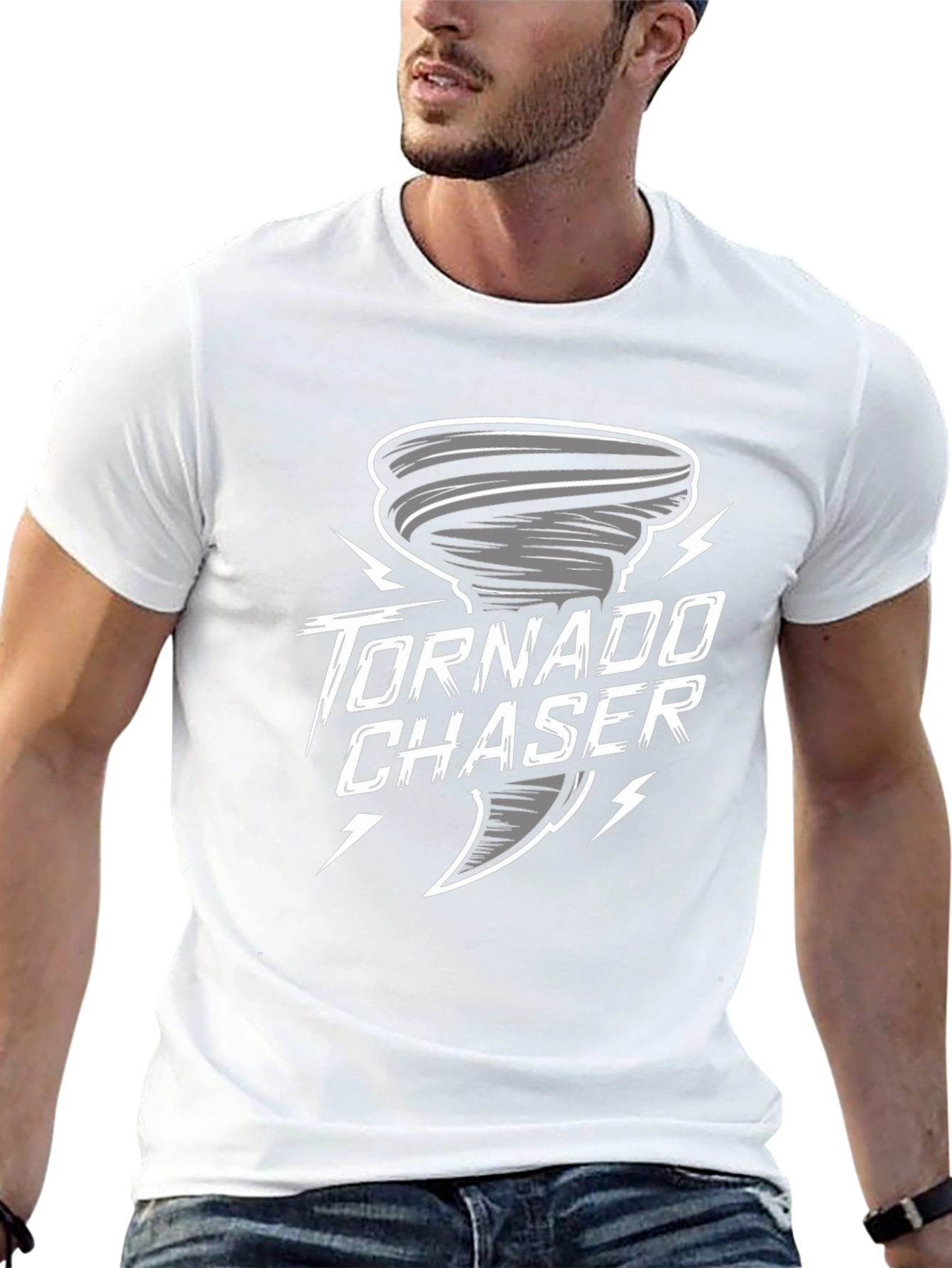 Tornado Chaser Graphic Tee - Black Cotton T-Shirt