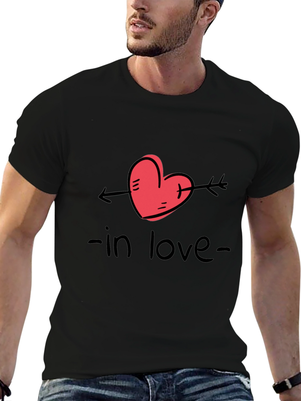 In Love Graphic Tee - Black Casual T-Shirt