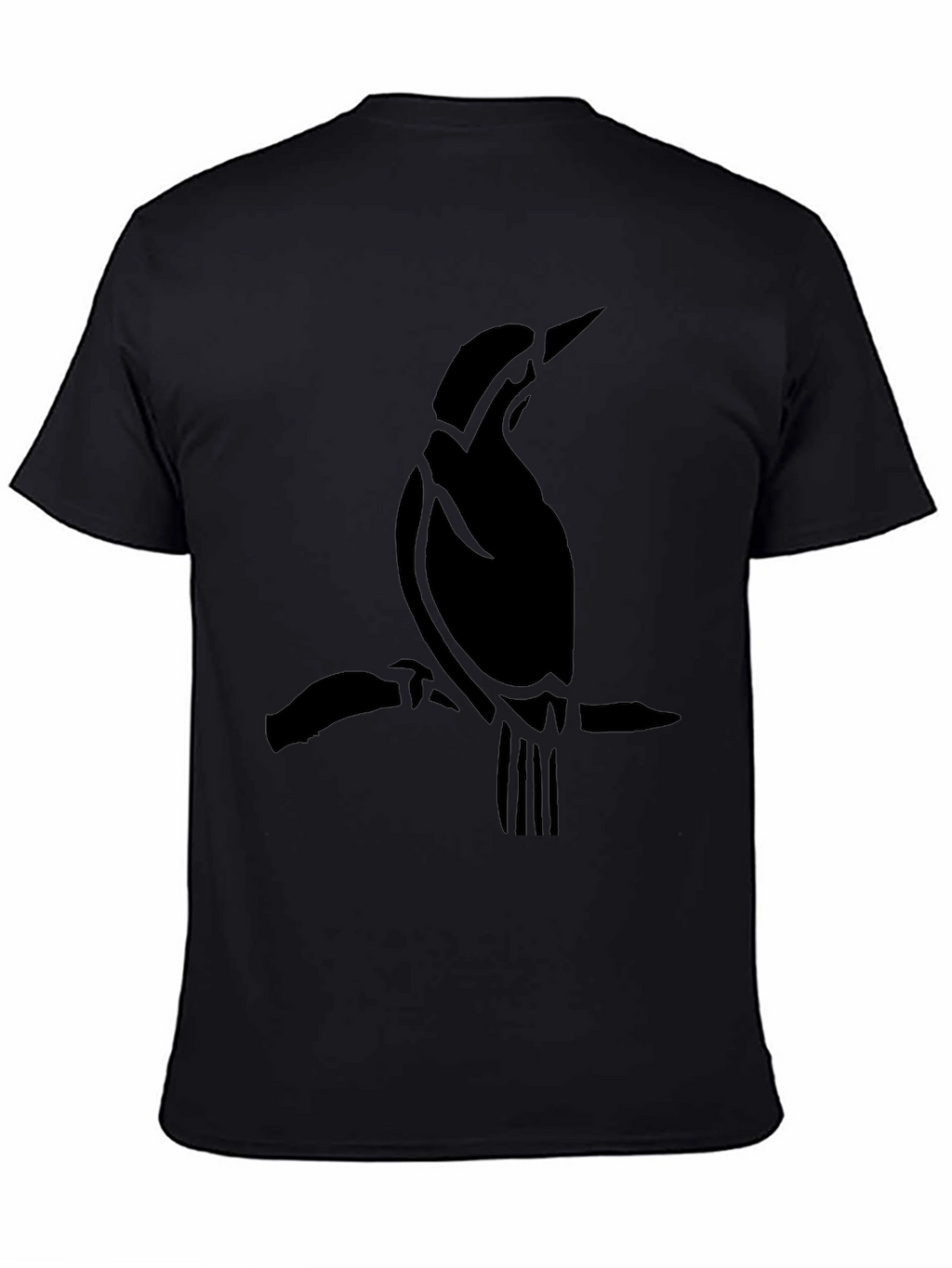 Bird Silhouette Tee - Classic Black Cotton T-Shirt