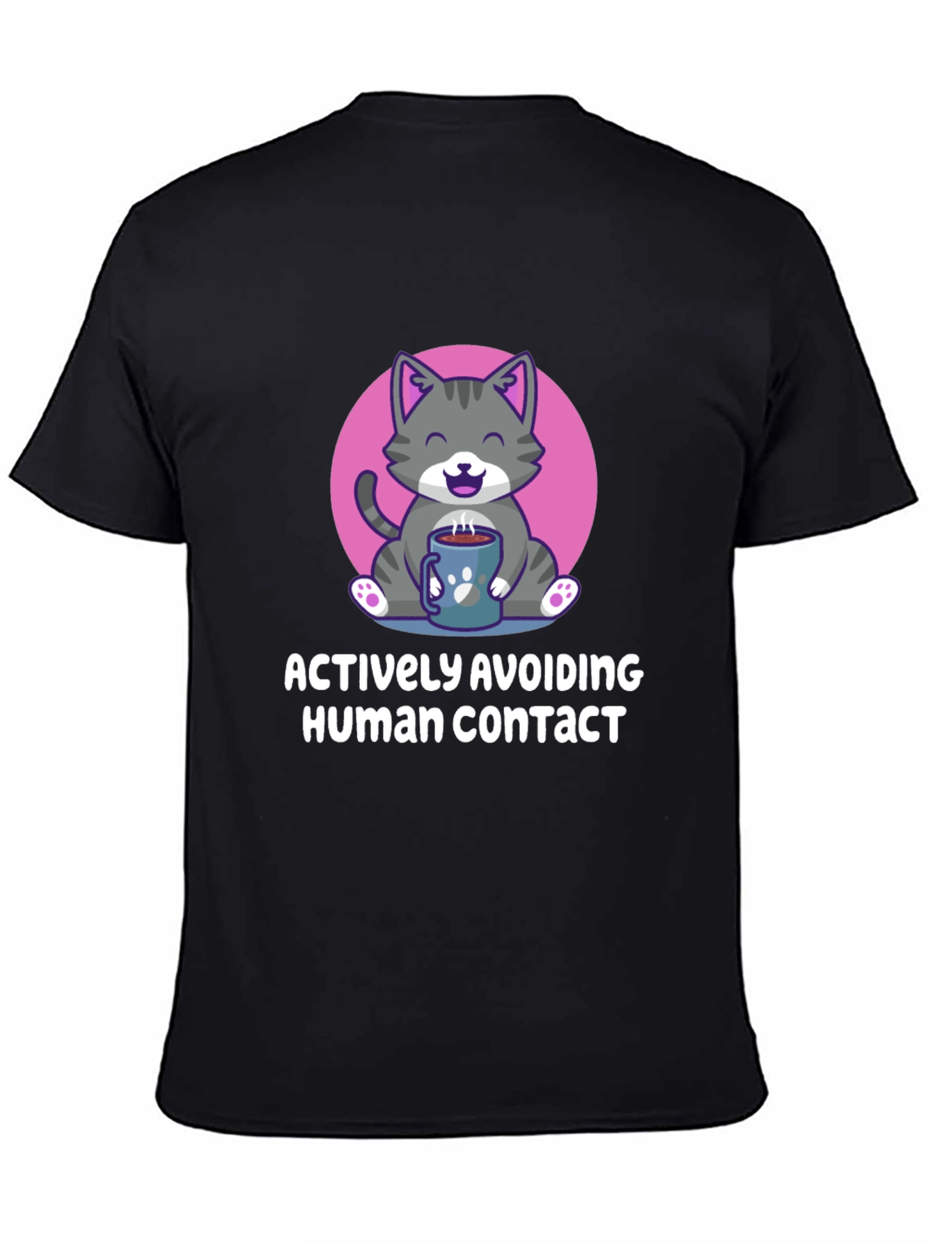 Actively Avoiding Human Contact Cat Graphic T-Shirt