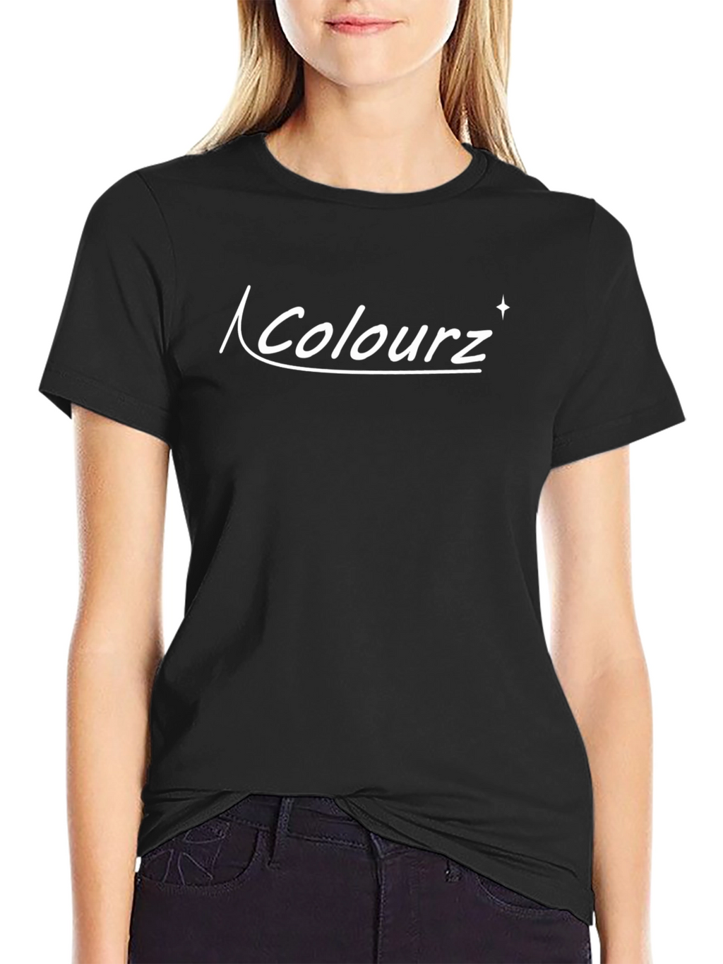 Colourz Graphic Print Black T-Shirt