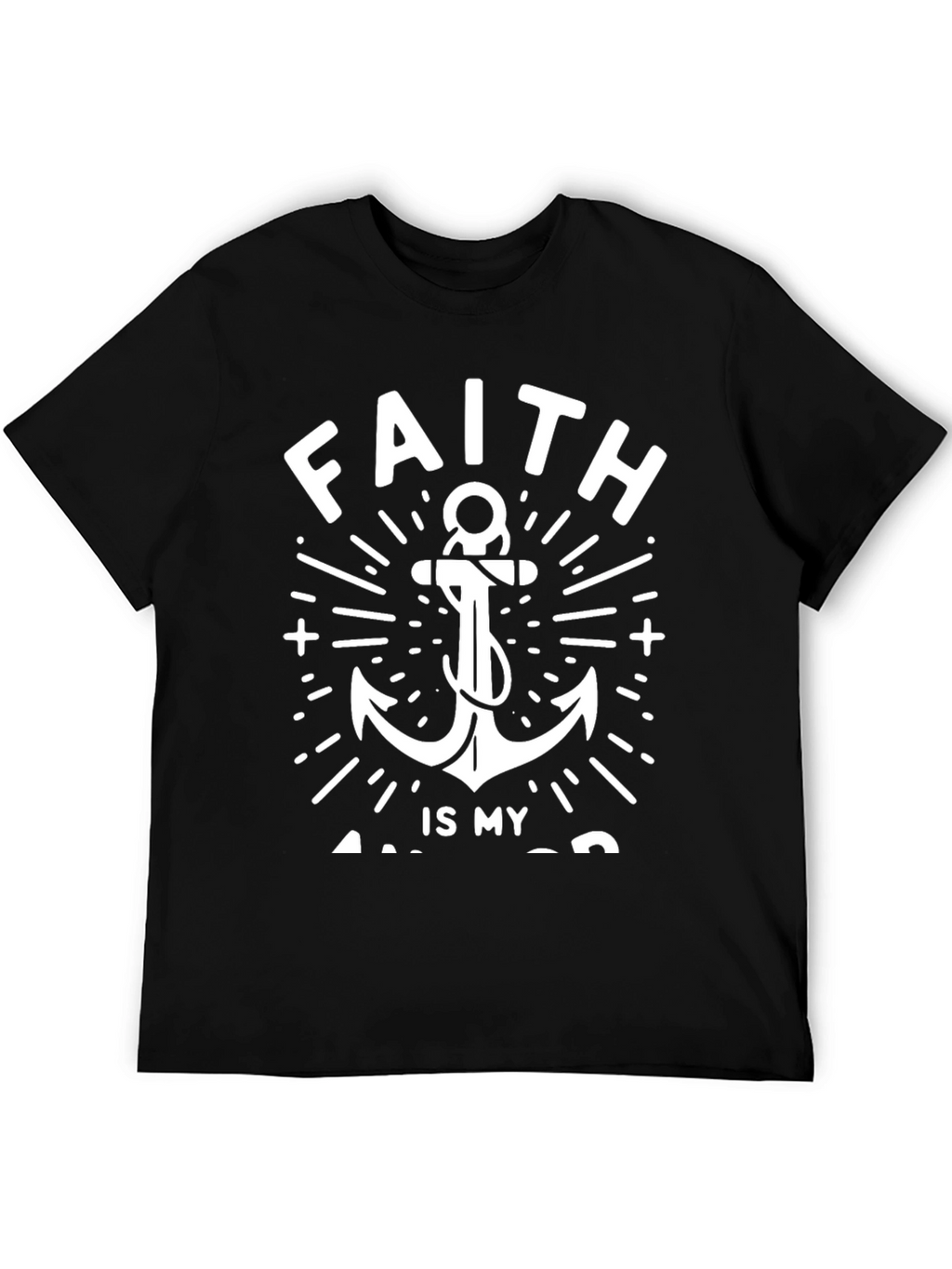 Faith Anchor Graphic Tee - Black