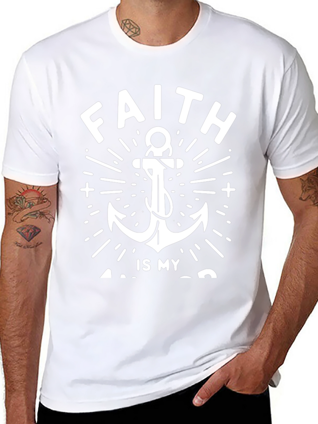 Faith Anchor Graphic Tee - Black