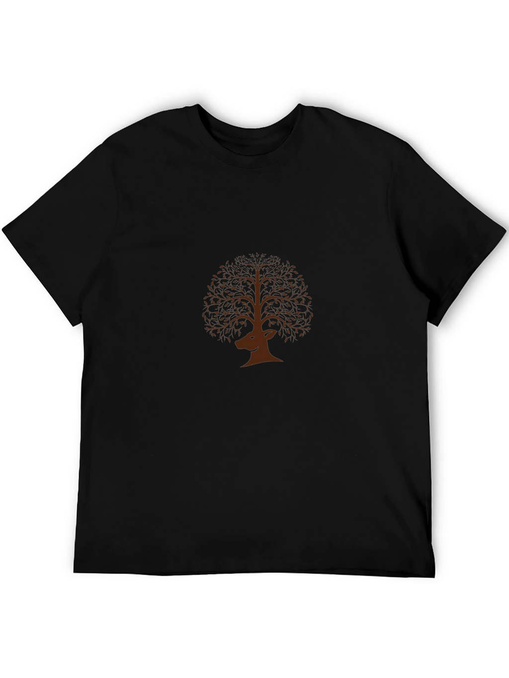 Deer Tree Graphic Tee - Nature Inspired Black T-Shirt