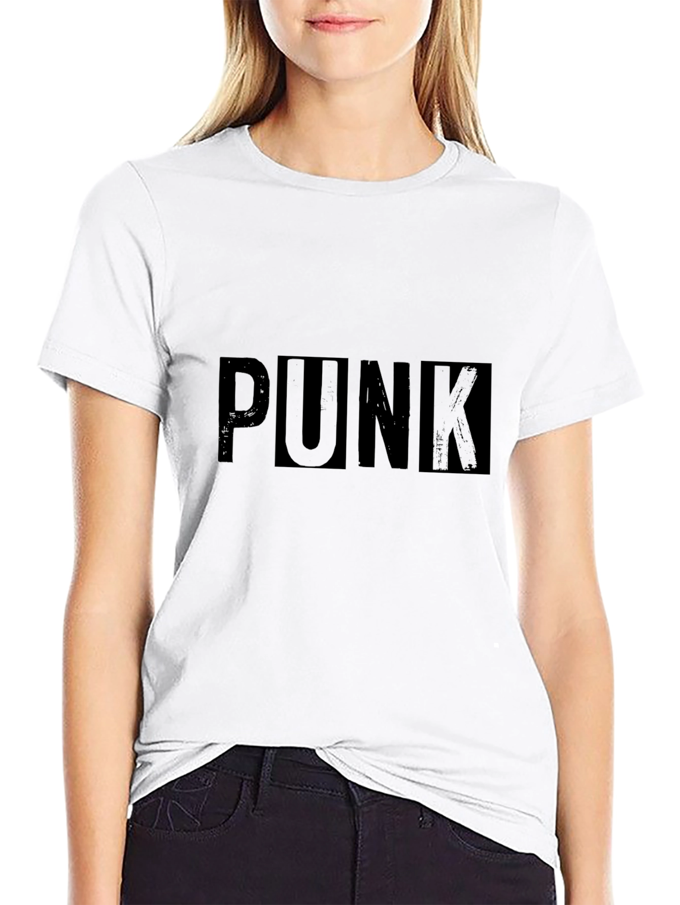 Edgy Punk Graphic Black T-Shirt