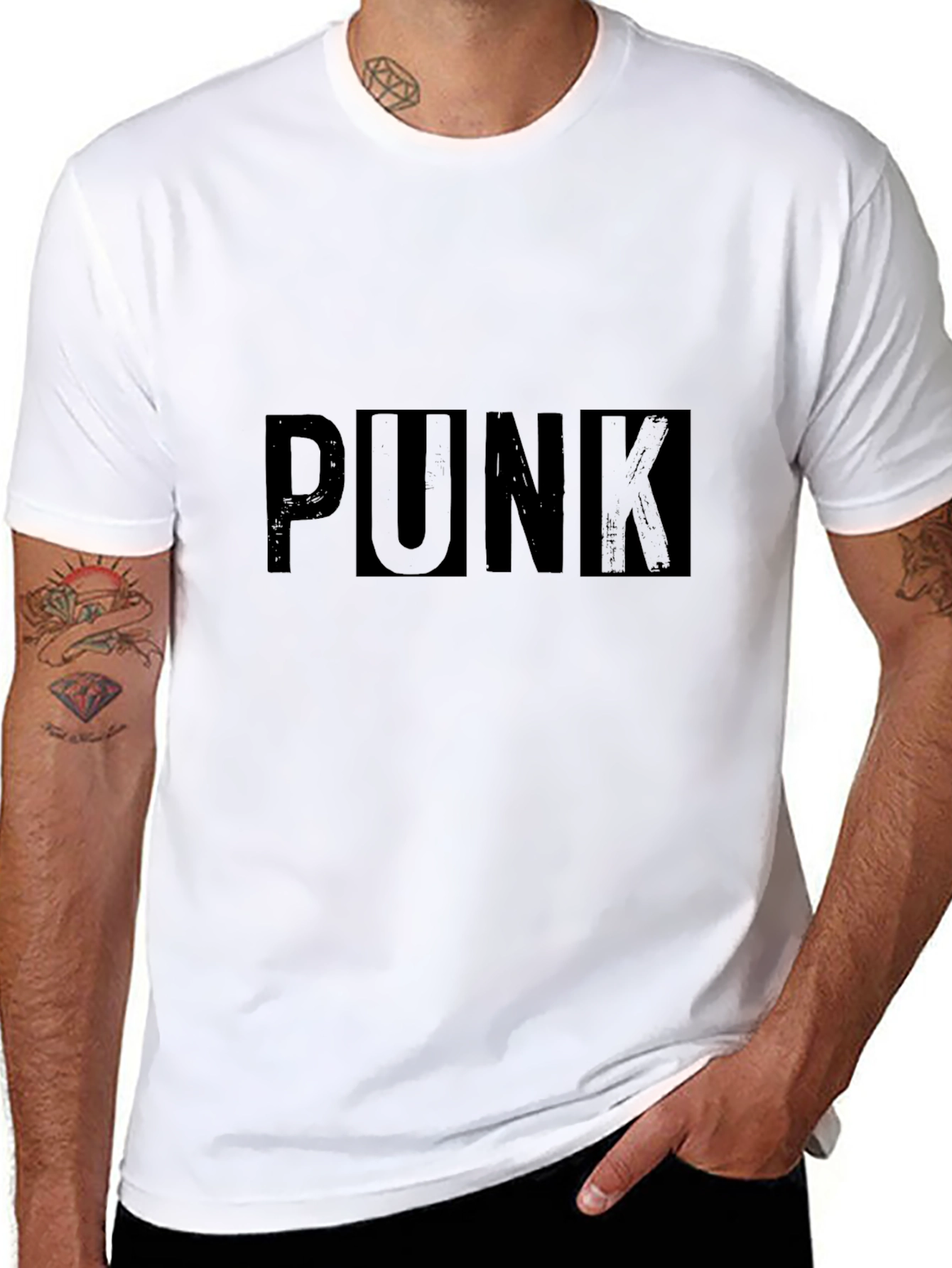 Edgy Punk Graphic Black T-Shirt