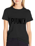 Edgy Punk Graphic Black T-Shirt