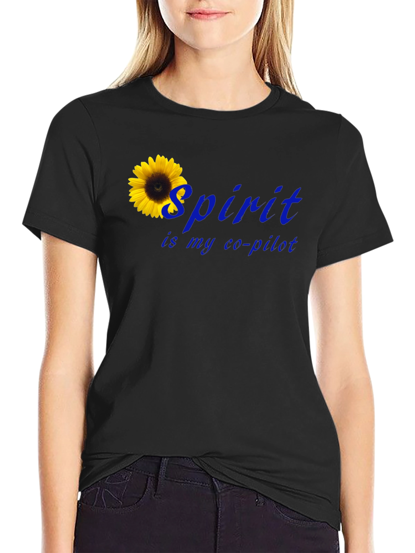 Spirit Is My Co-Pilot Sunflower T-Shirt