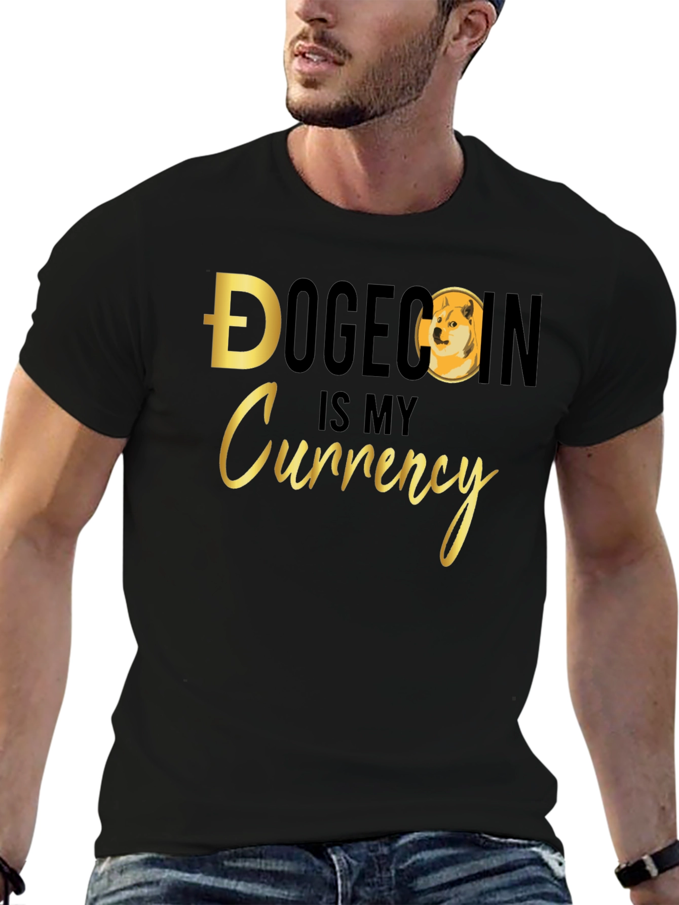 Dogecoin is My Currency Black T-Shirt