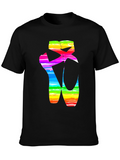 Rainbow Ballet Shoe Graphic T-Shirt
