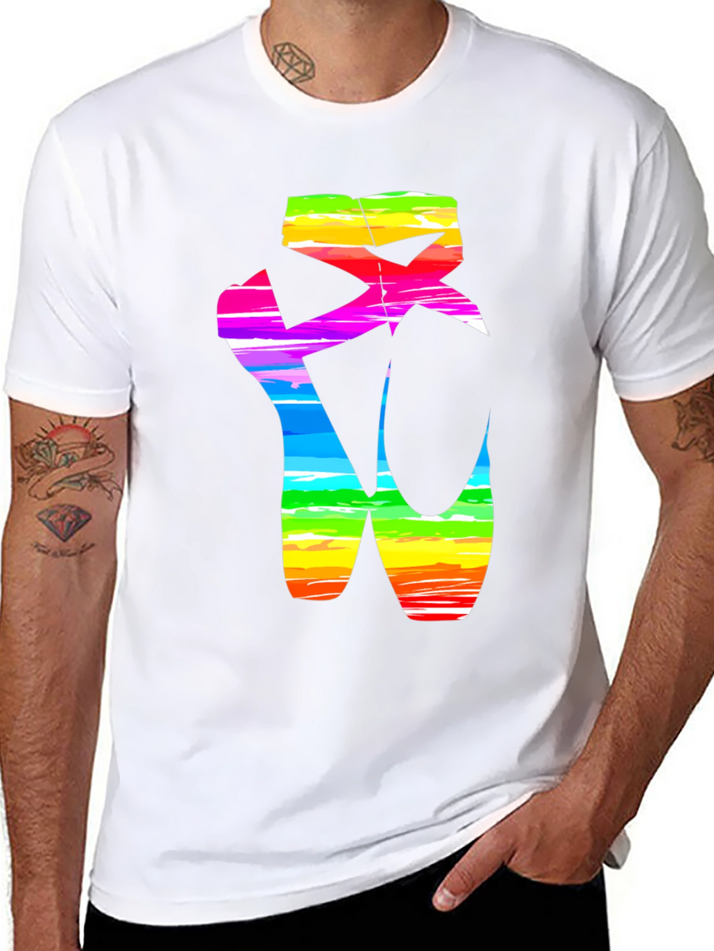 Rainbow Ballet Shoe Graphic T-Shirt