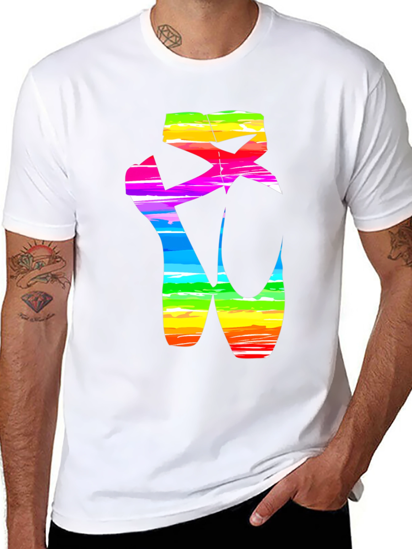 Rainbow Ballet Shoe Graphic T-Shirt
