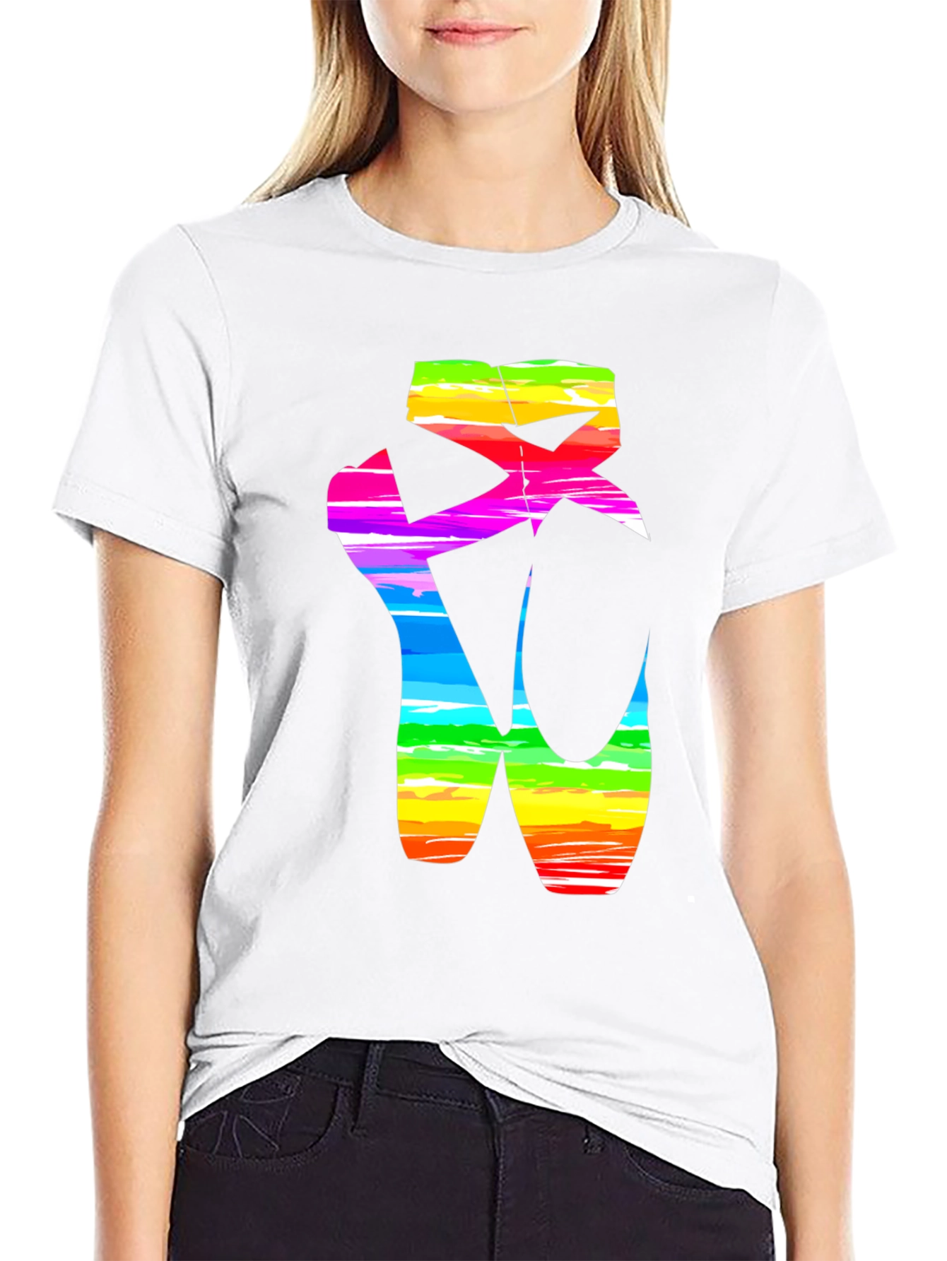 Rainbow Ballet Shoe Graphic T-Shirt