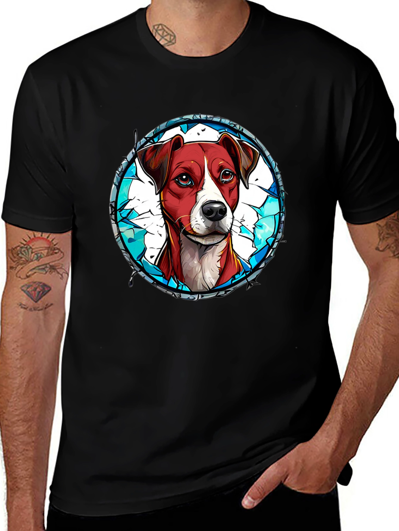Dog Graphic Tee - Artistic Pet Lover T-Shirt