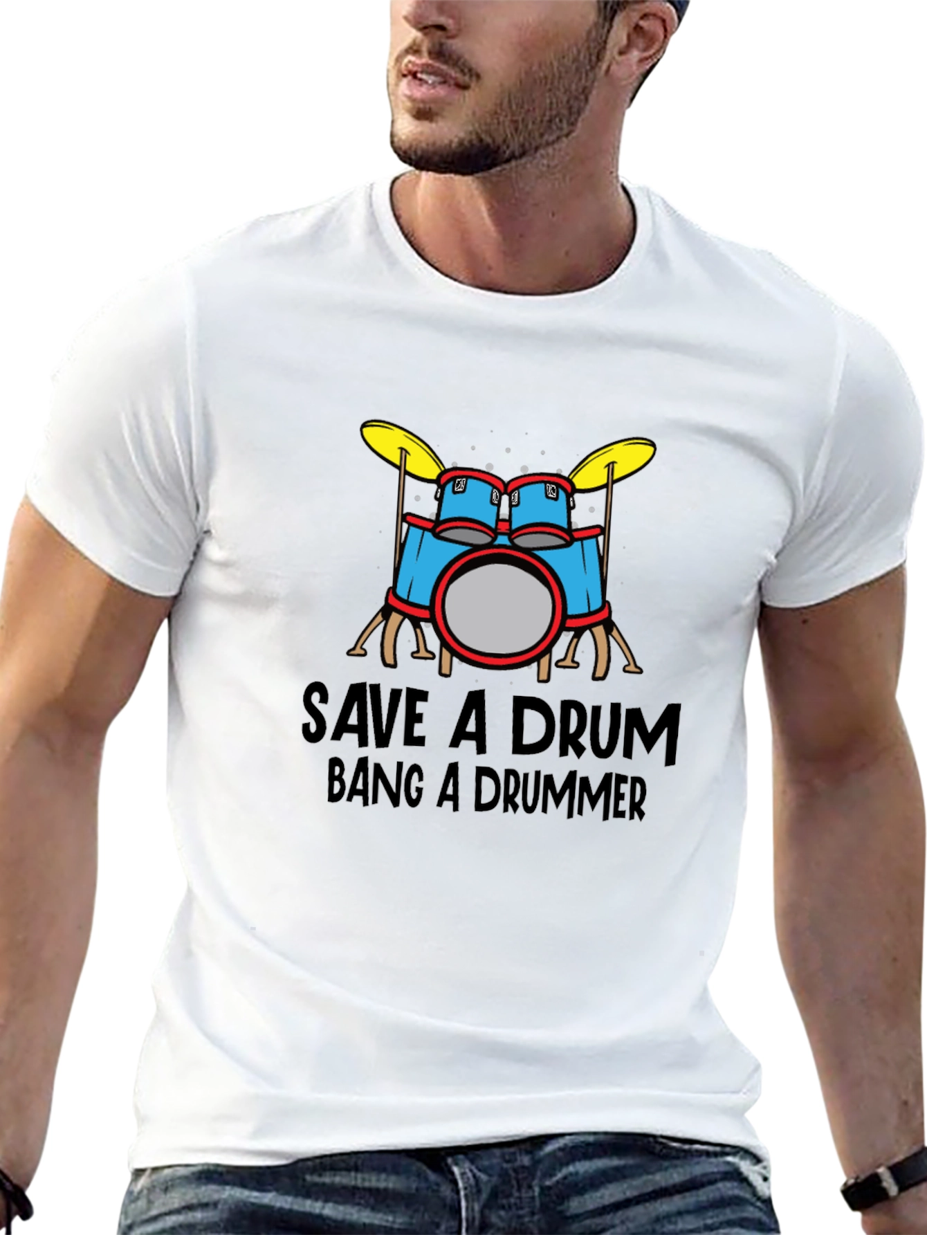 Save a Drum Bang a Drummer Graphic Tee