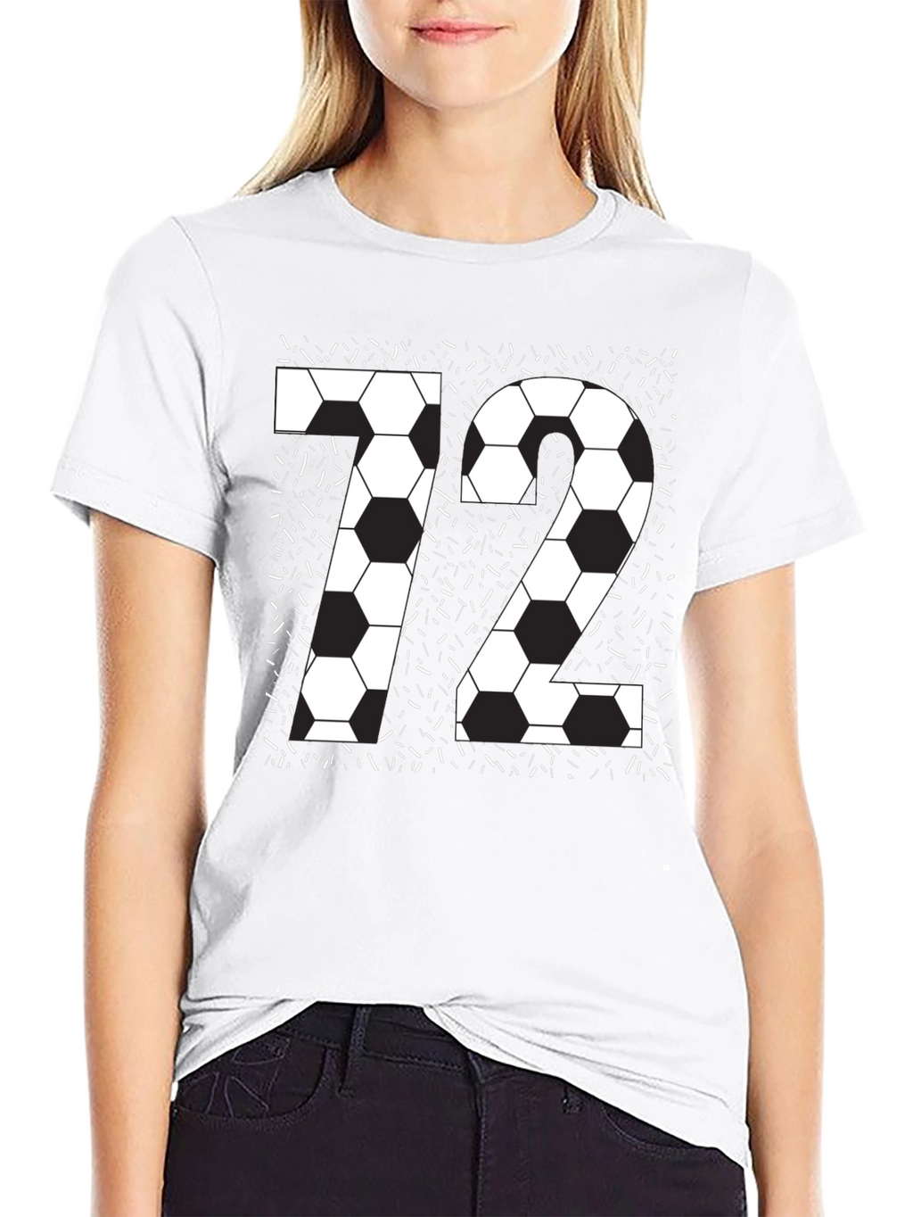 Soccer Number 72 Black Graphic Tee