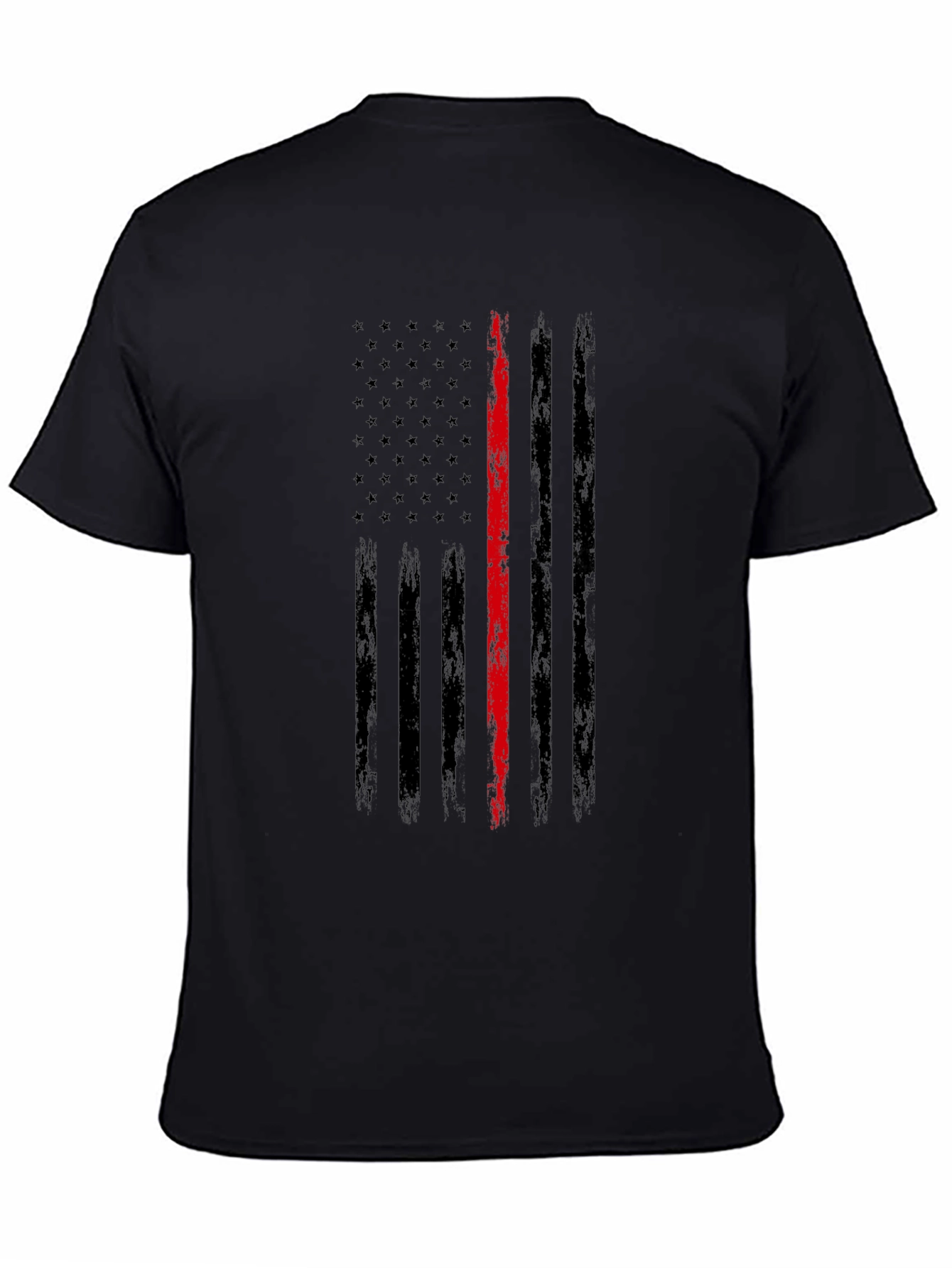 Thin Red Line Distressed American Flag T-Shirt