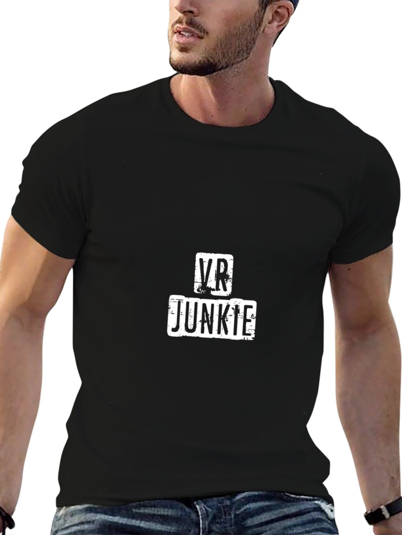 VR Junkie Tee - Black Graphic T-Shirt