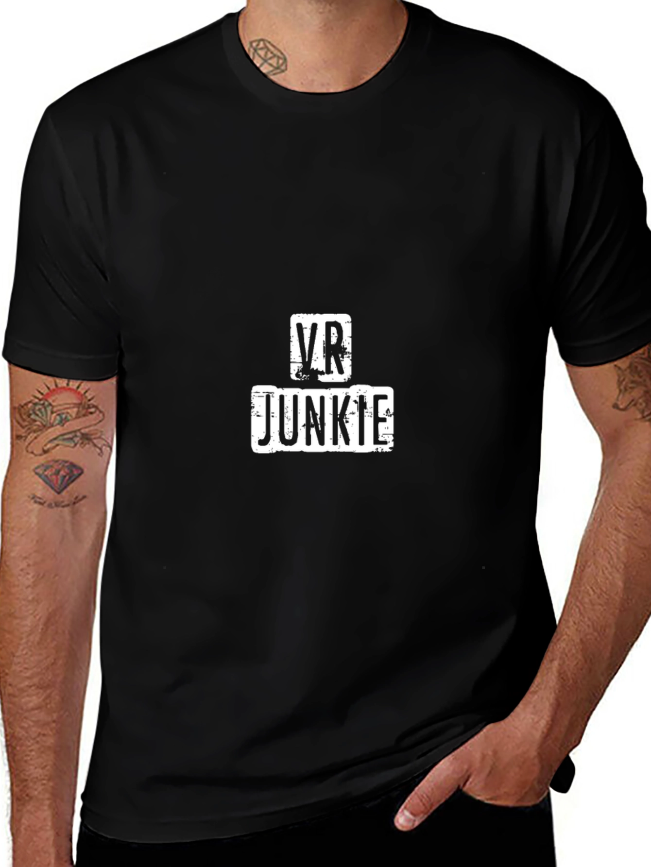 VR Junkie Tee - Black Graphic T-Shirt