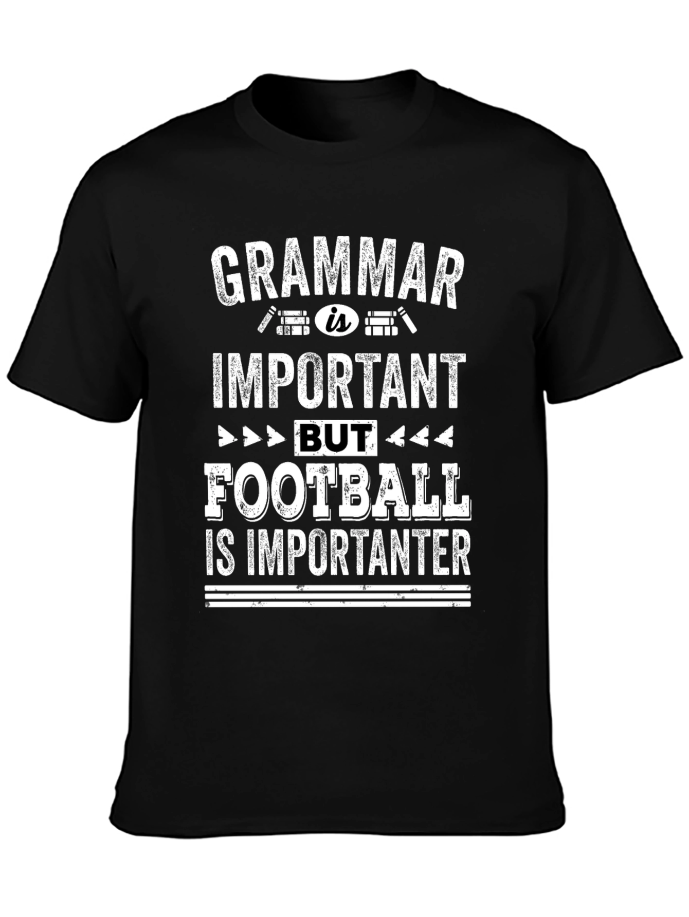Grammar vs Football Funny Graphic Tee