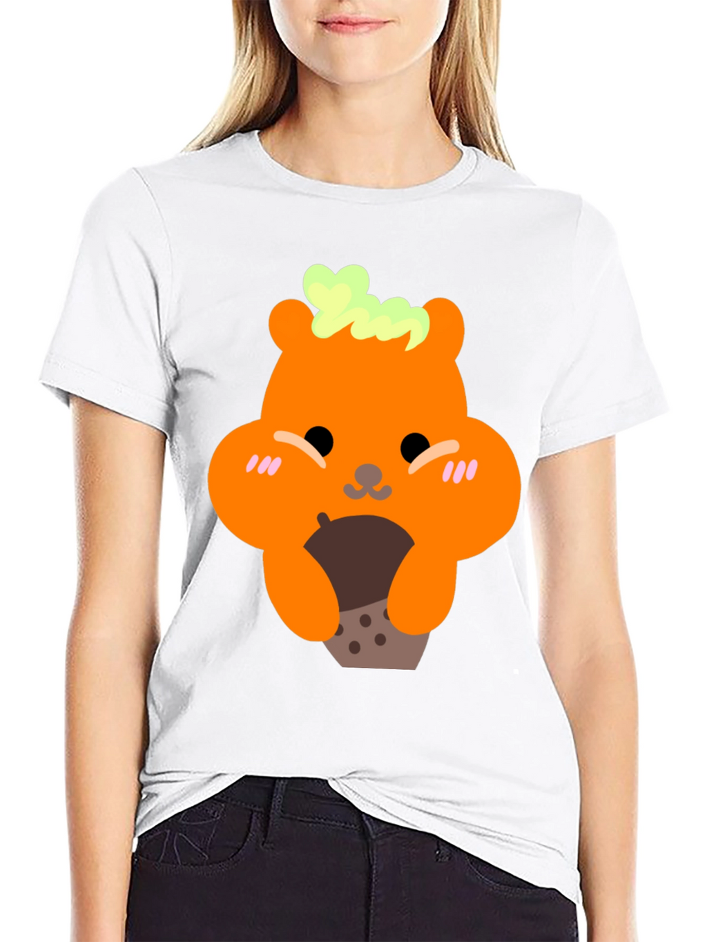 Cute Bear Holding Boba Tea Graphic T-Shirt
