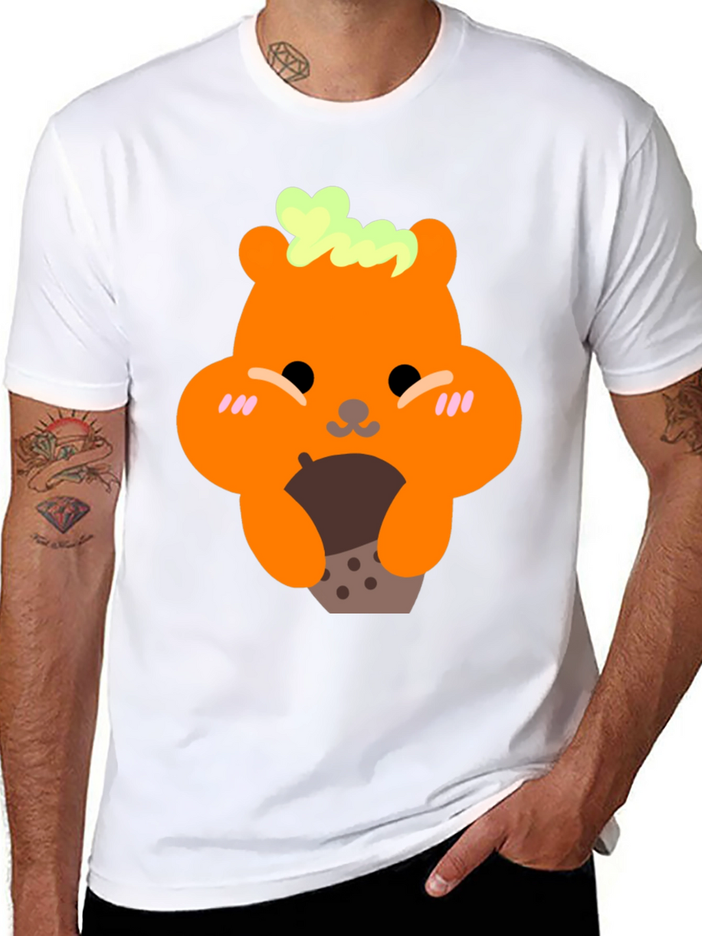 Cute Bear Holding Boba Tea Graphic T-Shirt