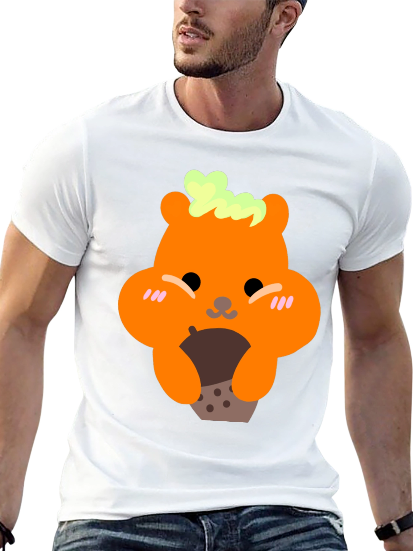 Cute Bear Holding Boba Tea Graphic T-Shirt