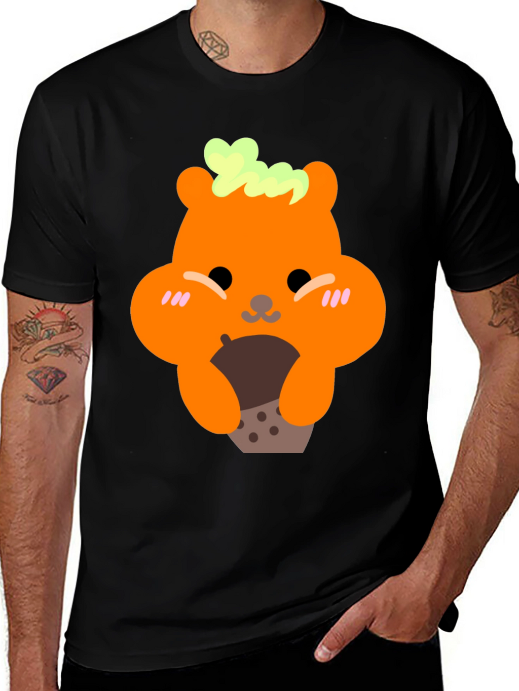Cute Bear Holding Boba Tea Graphic T-Shirt