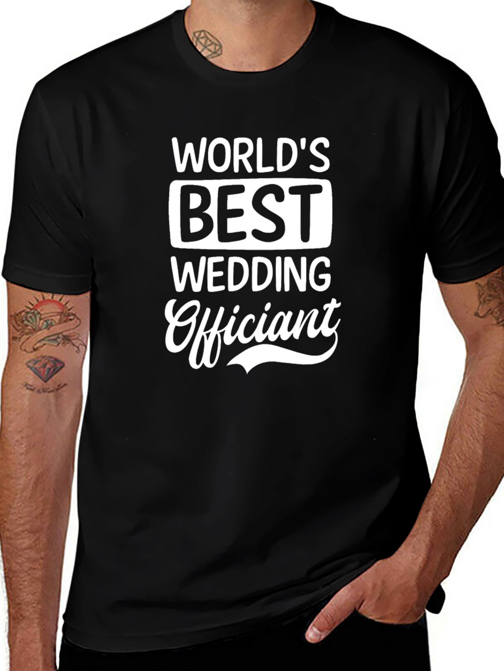 Worlds Best Wedding Officiant Black T-Shirt