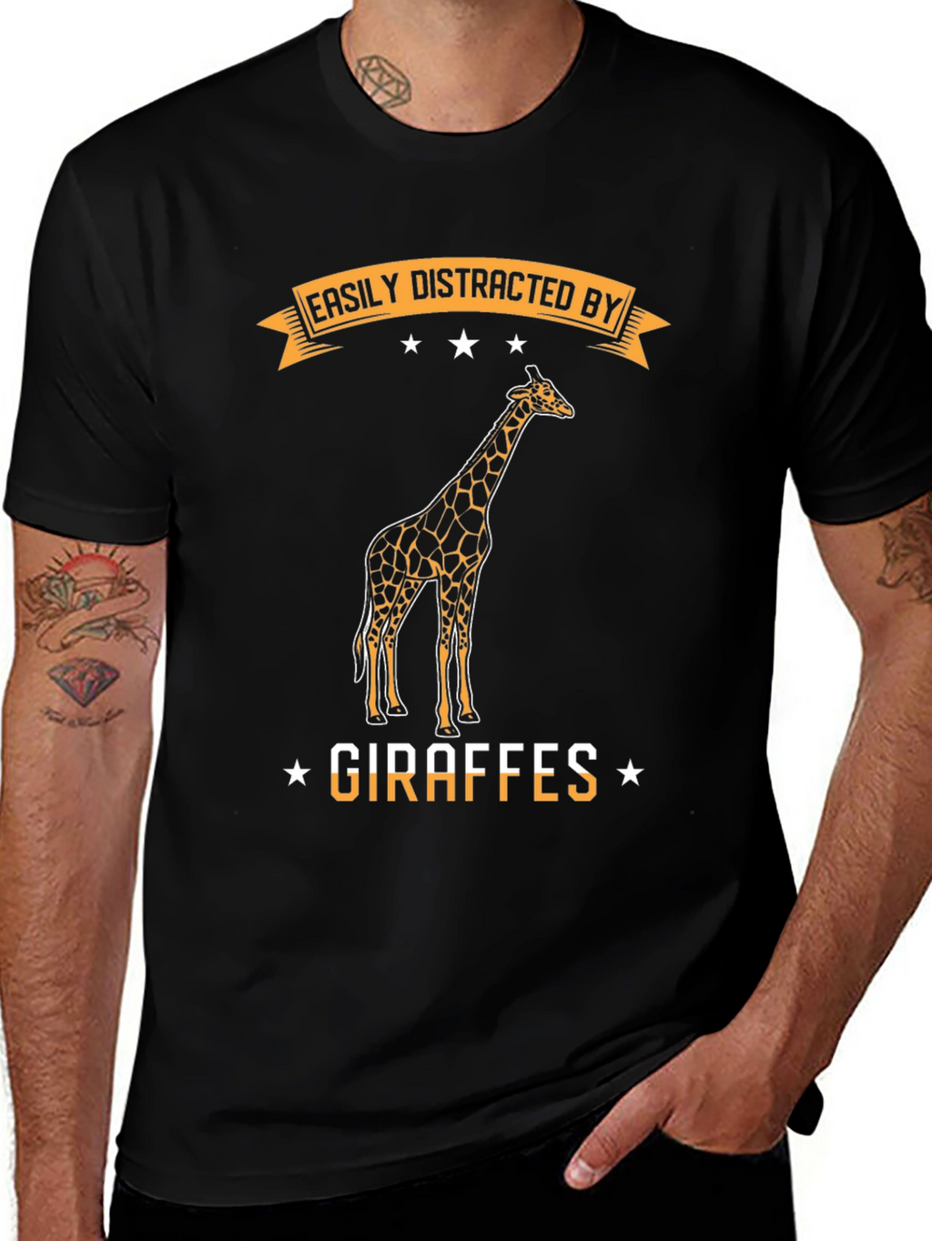 Easily Distracted By Giraffes Graphic T-Shirt