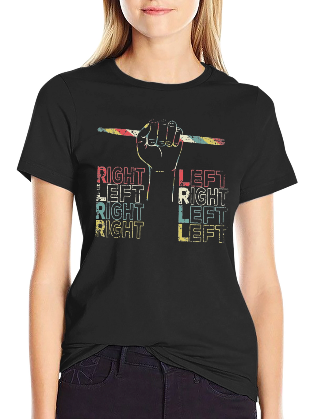 Retro Drumming Right Left T-Shirt