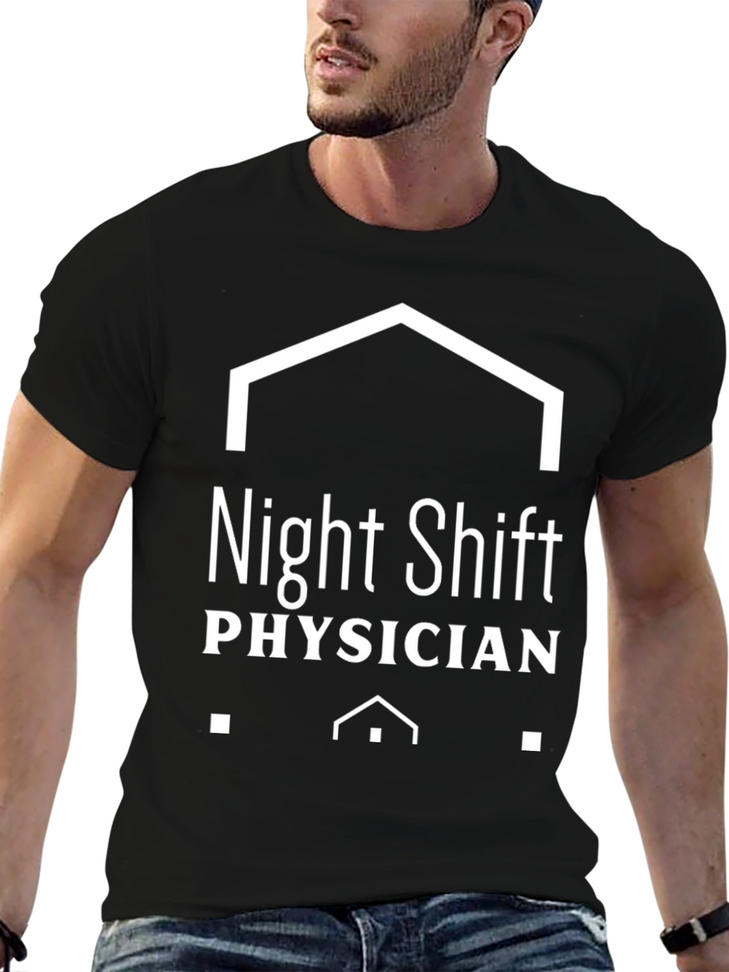 Night Shift Physician Black Tee
