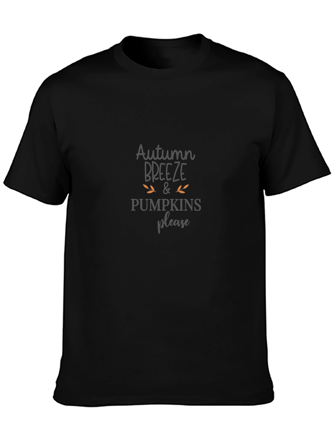 Autumn Breeze & Pumpkins Please Black Graphic Tee