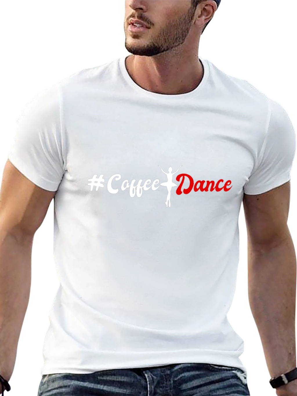 Coffee Dance Graphic Tee - Black Cotton Casual