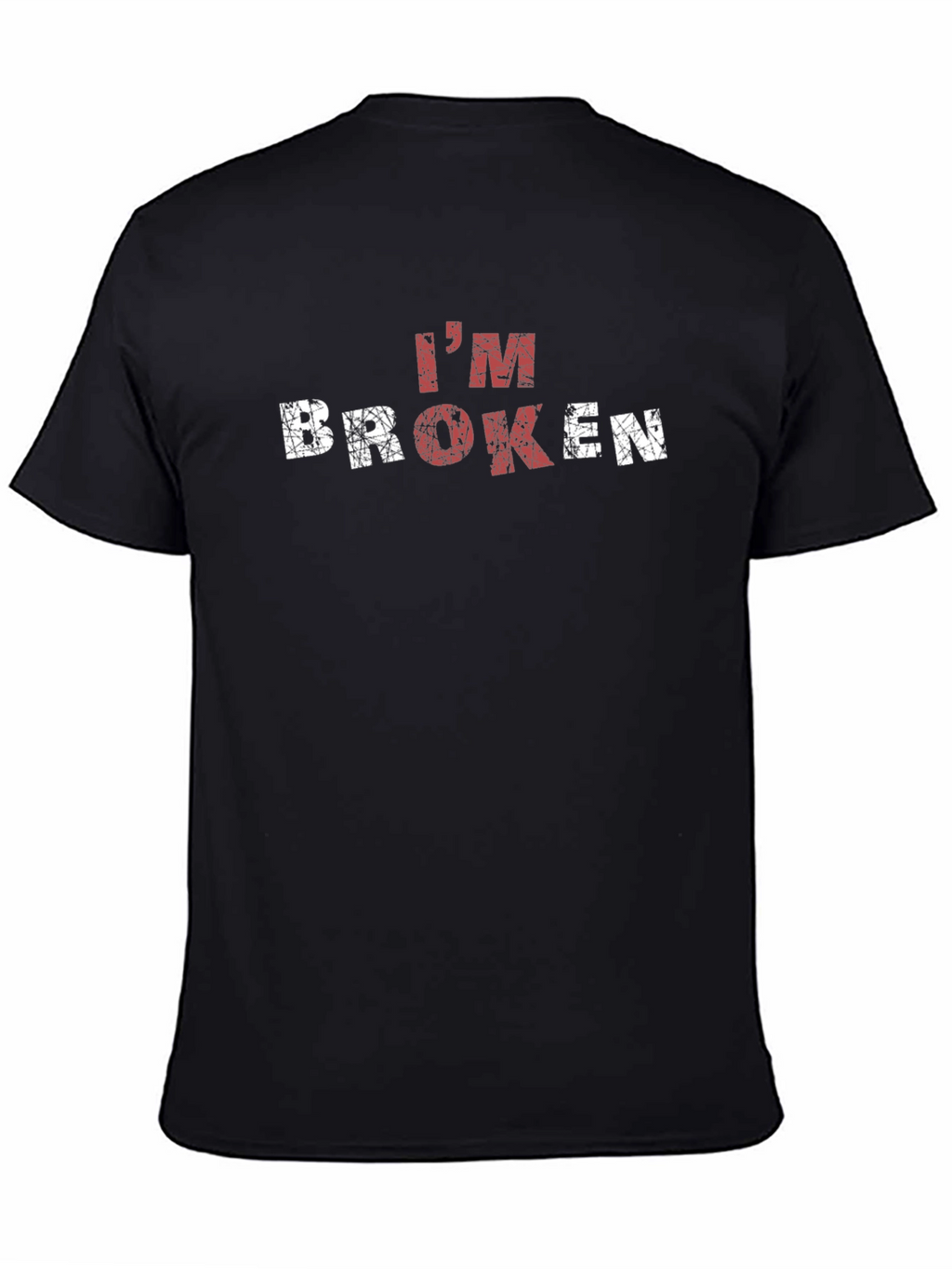 Im Broken Graphic Tee - Distressed Print T-Shirt