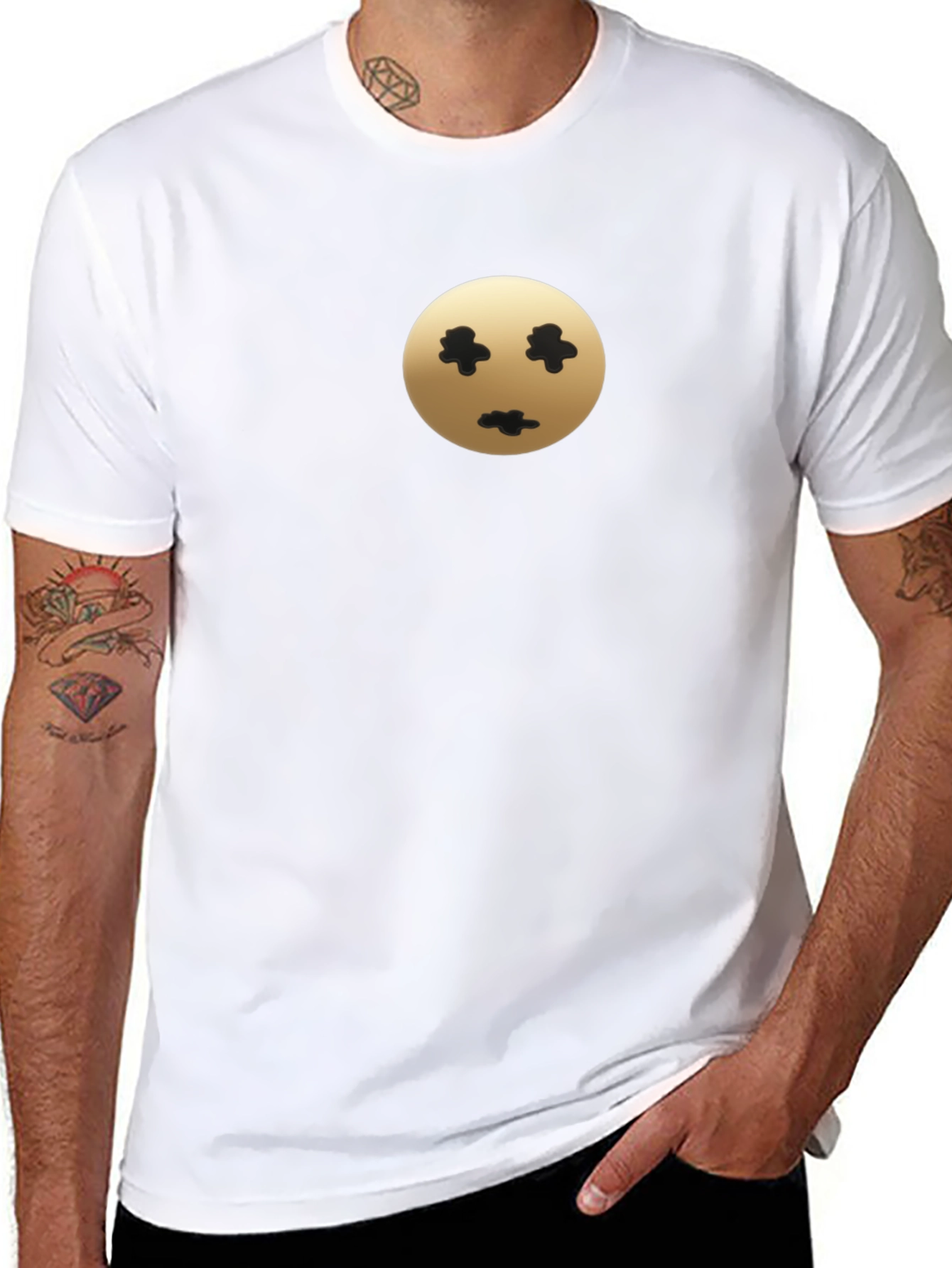 Mens Black T-Shirt with Unique Graphic Print