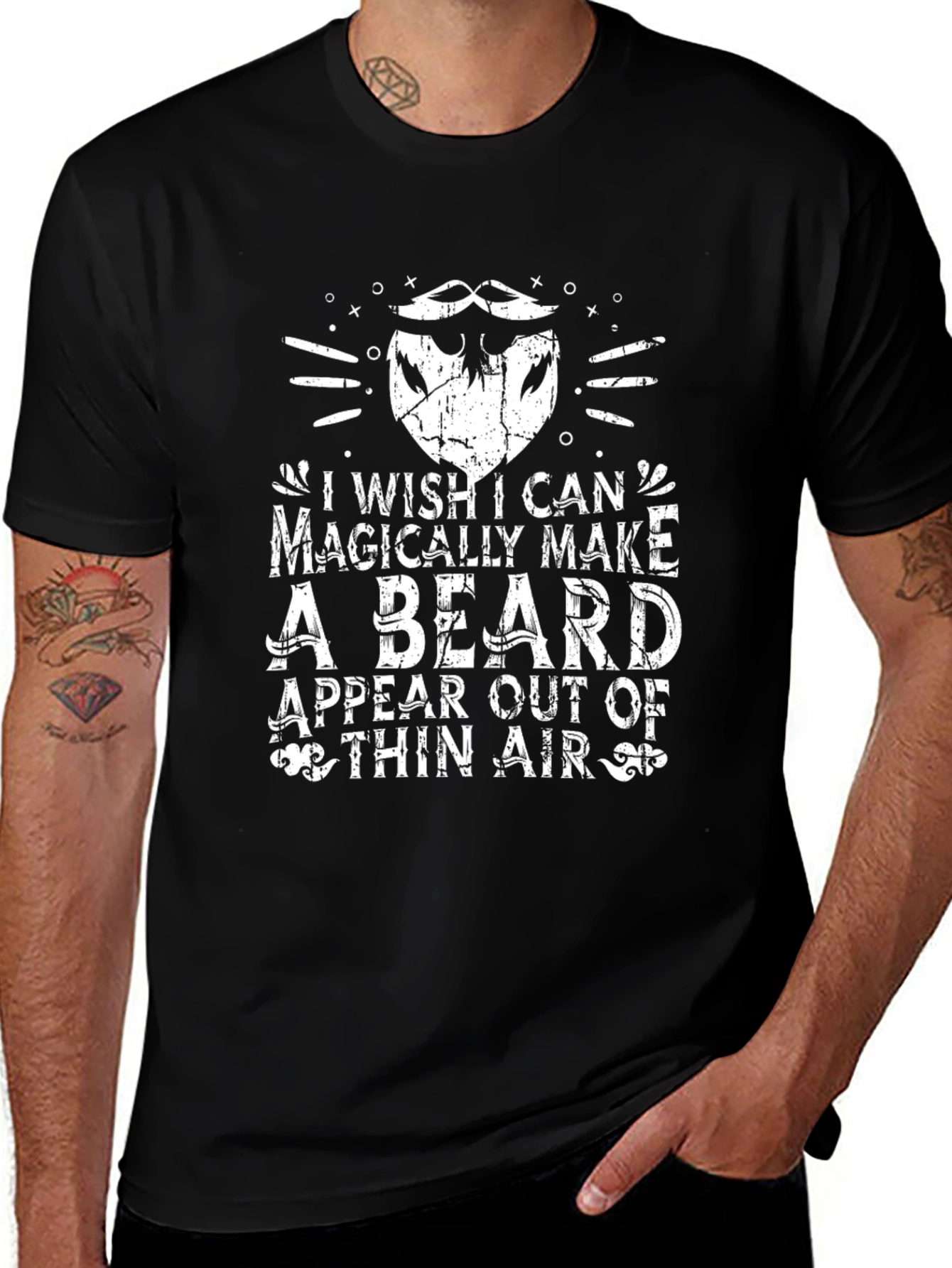 Funny Beard T-Shirt - I Wish I Could Magically Make A Beard