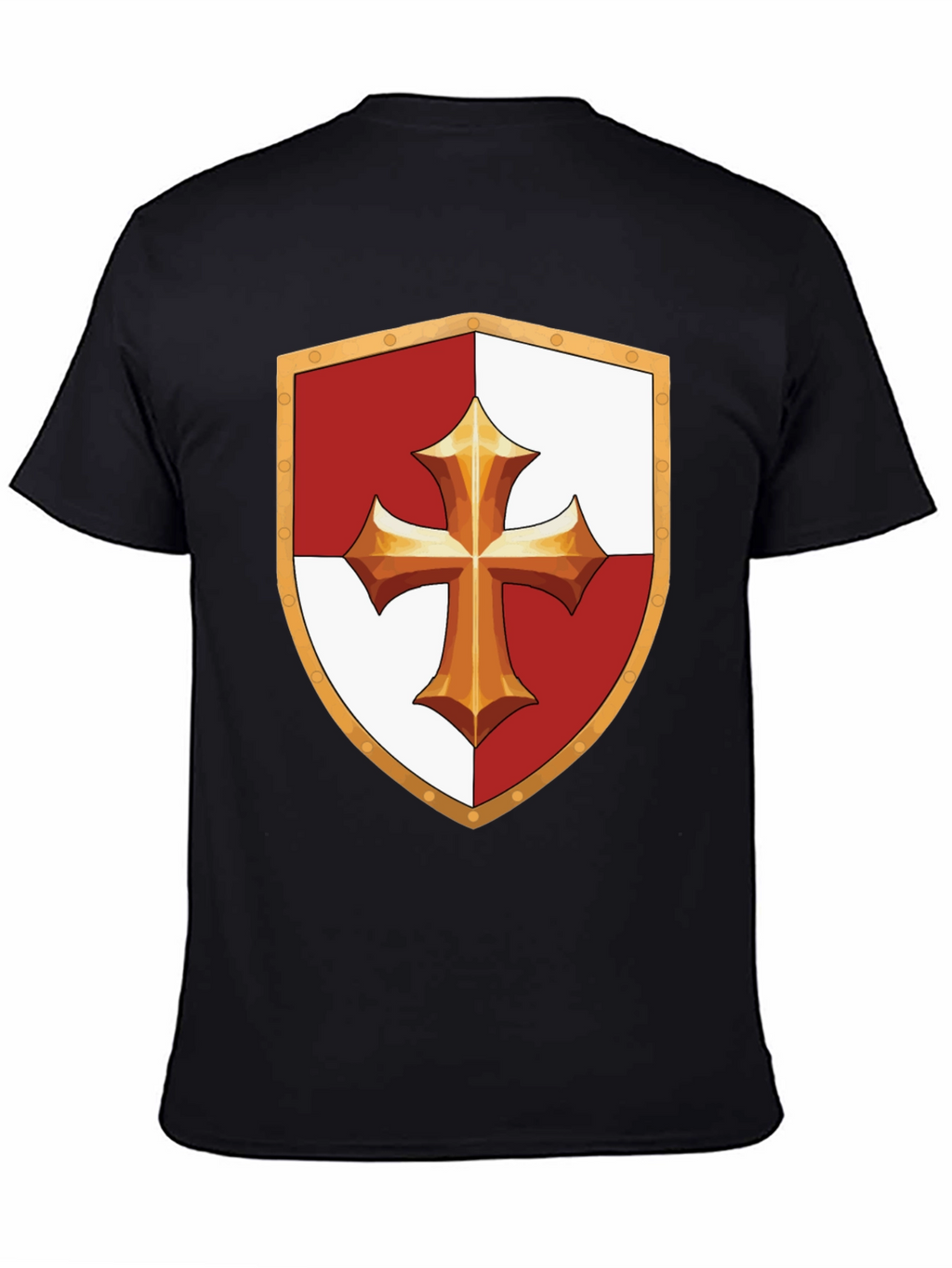 Medieval Knight Templar Shield Black T-Shirt