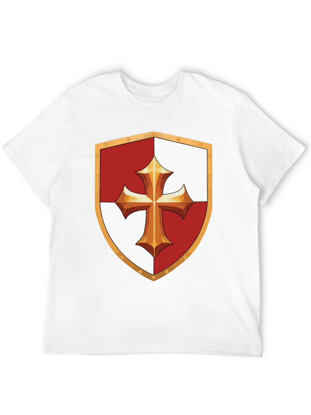 Medieval Knight Templar Shield Black T-Shirt