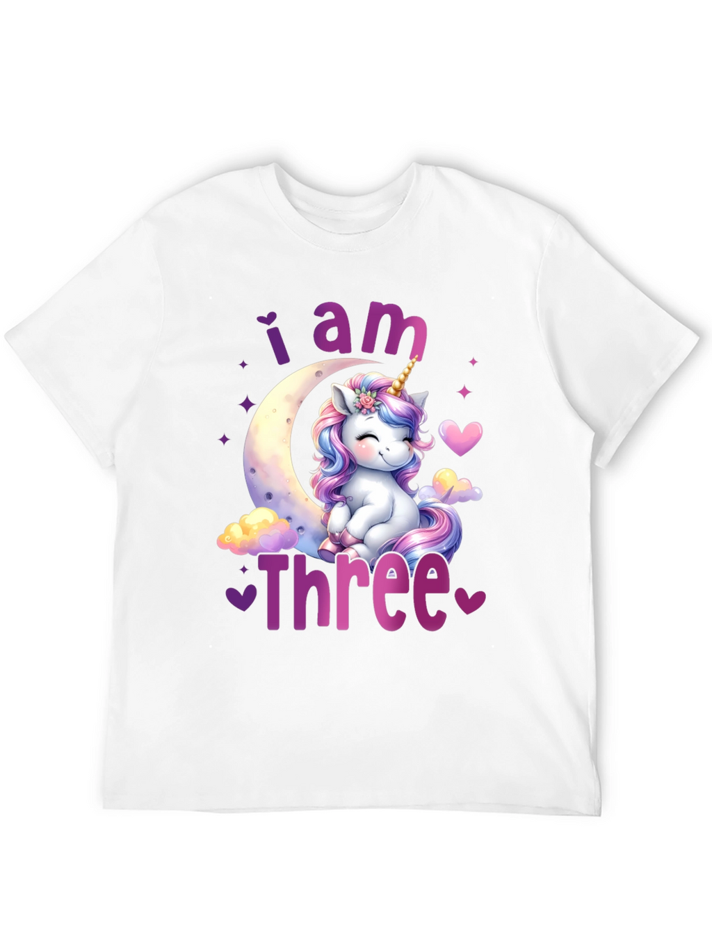 I am Three Unicorn Birthday T-Shirt