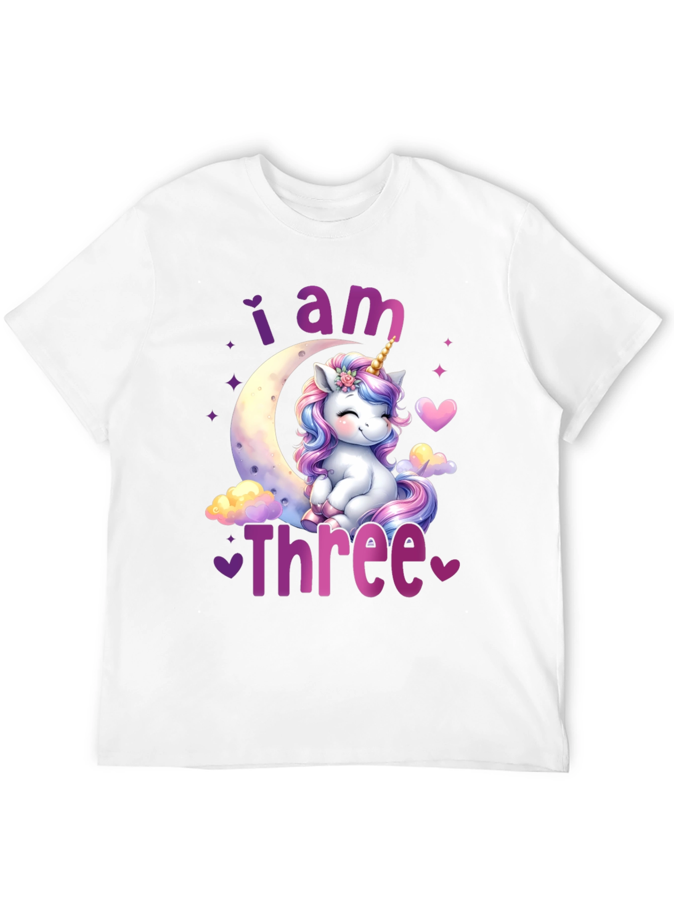 I am Three Unicorn Birthday T-Shirt