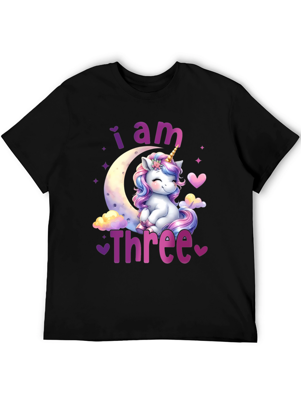I am Three Unicorn Birthday T-Shirt