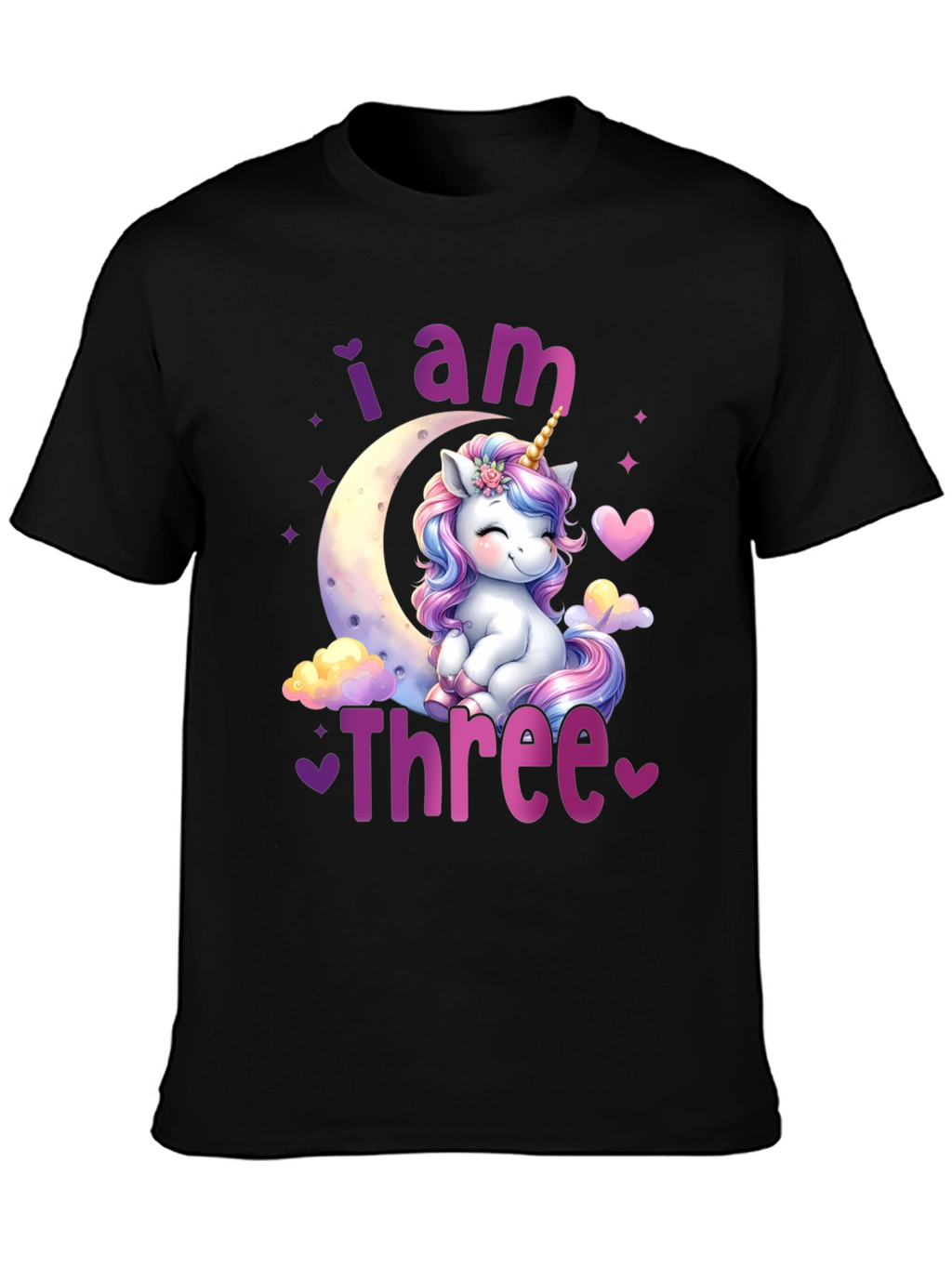 I am Three Unicorn Birthday T-Shirt