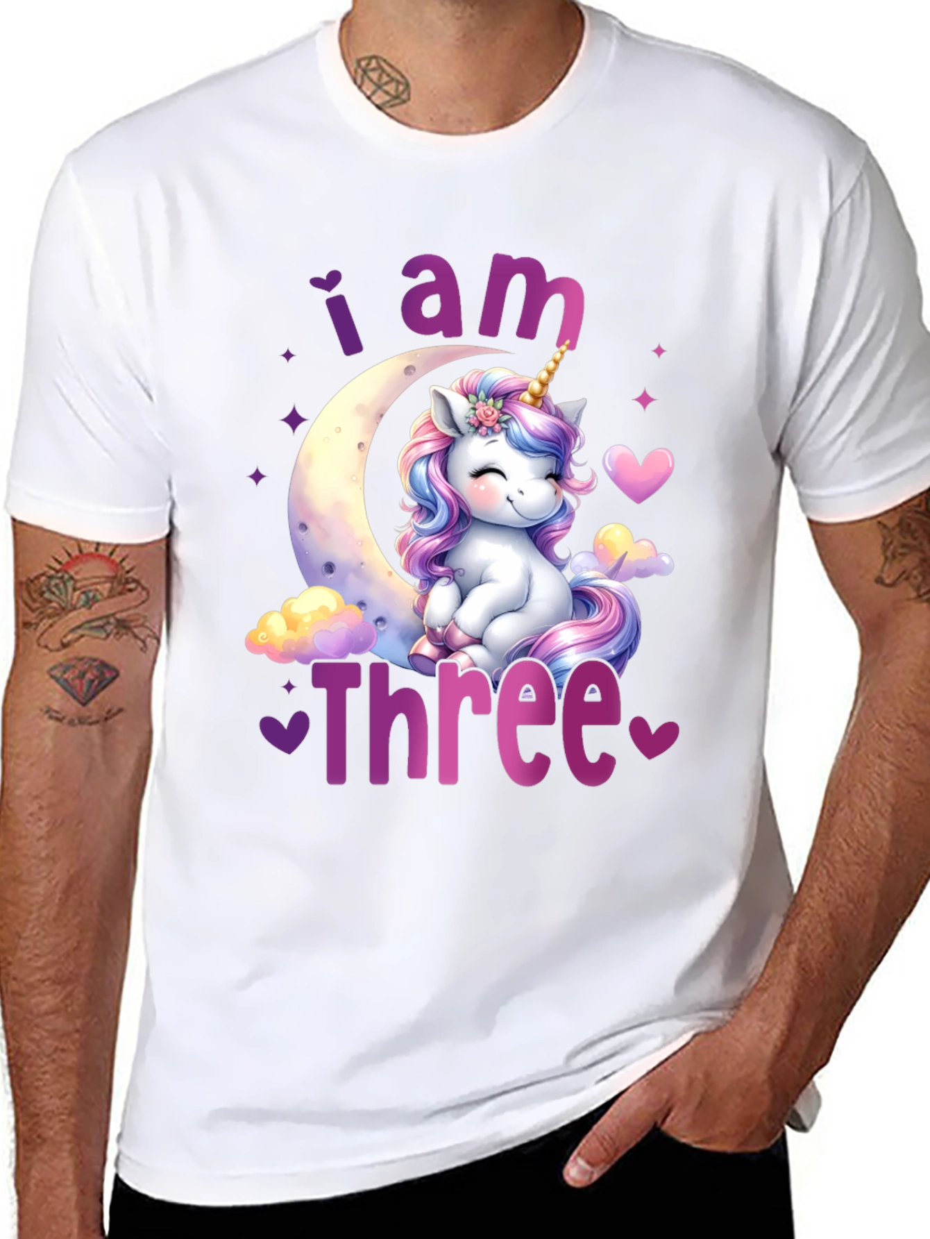 I am Three Unicorn Birthday T-Shirt